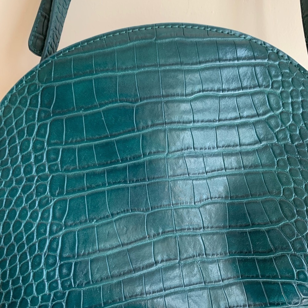 Lione Elegant Green Crocodile-Embossed Shoulder Bag Green Purse Bag Small - Picture 2 of 4